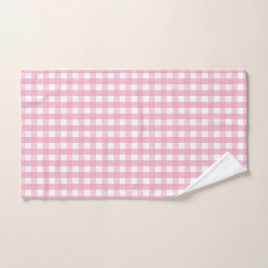 Roze Gingham Check Pattern Bad Handdoek (Handdoek)