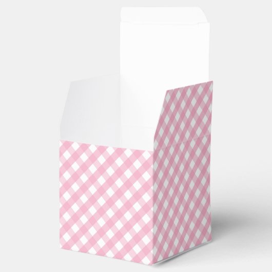 Roze Gingham Check Pattern Bedankdoosjes (Geopend)