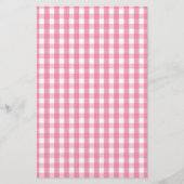 Roze Gingham Check Pattern Briefpapier (Voorkant)