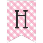 Roze Gingham Check Pattern Happy Birthday Vlaggetjes (Tweede vlag)