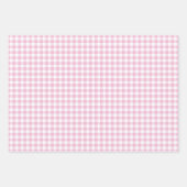 Roze Gingham Check Pattern Inpakpapier Vel (Voorkant 2)