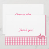 Roze Gingham Check Pattern Kaart (Voorkant / Achterkant)