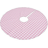 Roze Gingham Check Pattern Kerstboom Rok (Gekanteld)