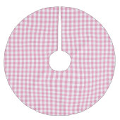 Roze Gingham Check Pattern Kerstboom Rok (Voorkant)