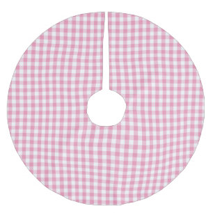 Roze Gingham Check Pattern Kerstboom Rok