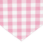 Roze Gingham Check Pattern Korte Tafelloper (Hoek)