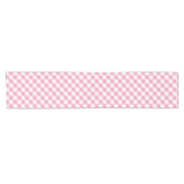 Roze Gingham Check Pattern Korte Tafelloper (Horizontaal)