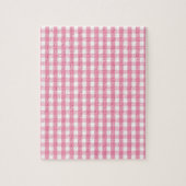 Roze Gingham Check Pattern Legpuzzel (Verticaal)