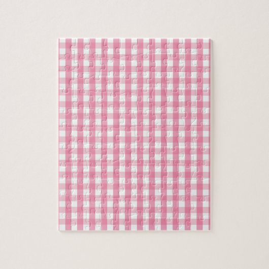 Roze Gingham Check Pattern Legpuzzel (Verticaal)