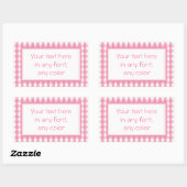 Roze Gingham Check Pattern Rechthoekige Sticker (Vel)