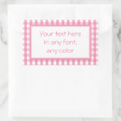 Roze Gingham Check Pattern Rechthoekige Sticker (Tas)