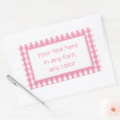 Roze Gingham Check Pattern Rechthoekige Sticker (Envelop)