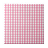 Roze Gingham Check Pattern Tegeltje (Voorkant)