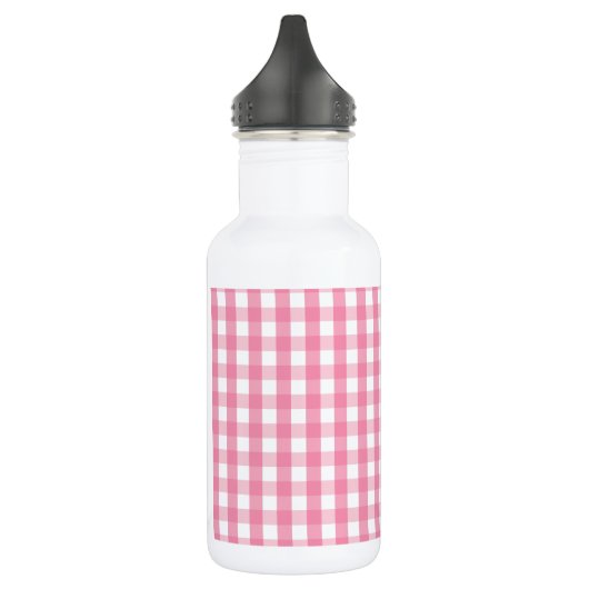 Roze Gingham Check Pattern Waterfles (Links)