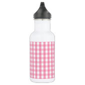 Roze Gingham Check Pattern Waterfles (Rechts)