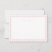 Roze Gingham Check Personal Stationery Note Kaart (Voorkant)