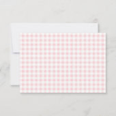 Roze Gingham Check Personal Stationery Note Kaart (Achterkant)