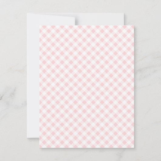 Roze Gingham Check Personal Stationery Note Kaart (Achterkant)