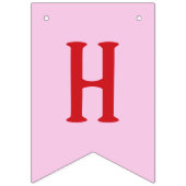 Roze Gingham Checker Aardbei Verjaardag Vlaggetjes (Tweede vlag)