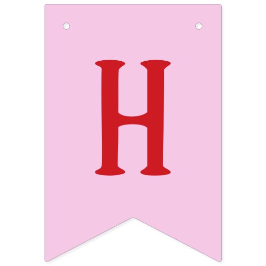 Roze Gingham Checker Aardbei Verjaardag Vlaggetjes (Tweede vlag)