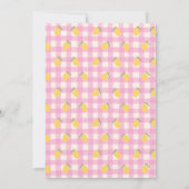 Roze Gingham Citroen Fruit Zomer Soiree Feest  Kaart (Achterkant)
