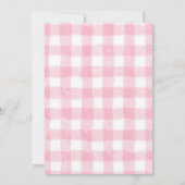 Roze Gingham Coquette Kerstboom Bruiloftsfeest Kaart (Achterkant)