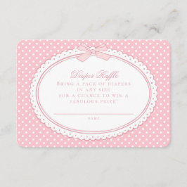 Roze Gingham Coquette  Luierspelletje Informatiekaartje