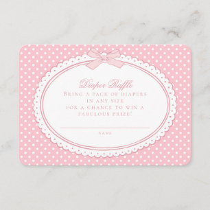 Roze Gingham Coquette  Luierspelletje Informatiekaartje