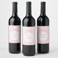 Roze Gingham Coquette Strik Babyshower