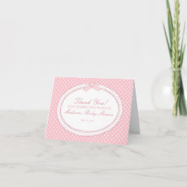 Roze Gingham Coquette Strik Bedankkaart