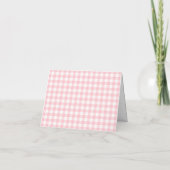 Roze Gingham Coquette Strik Bedankkaart (Achterkant)