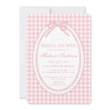 Roze Gingham Coquette Strik Bruidsdouche