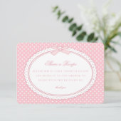 Roze Gingham Coquette Strik Deel Een Recept Informatiekaartje (Staand voorkant)