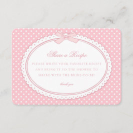 Roze Gingham Coquette Strik Deel Een Recept Informatiekaartje