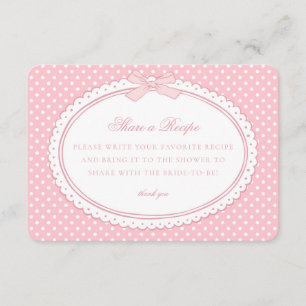 Roze Gingham Coquette Strik Deel Een Recept Informatiekaartje