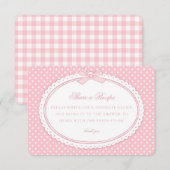 Roze Gingham Coquette Strik Deel Een Recept Informatiekaartje (Voorkant / Achterkant)