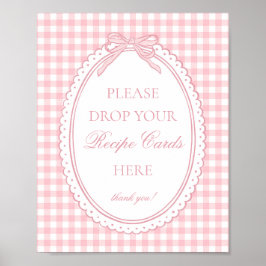 Roze Gingham Coquette Strik Deel Een Recept Poster