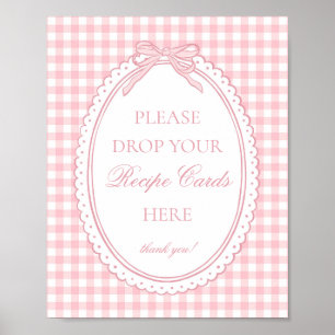 Roze Gingham Coquette Strik Deel Een Recept Poster