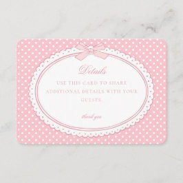 Roze Gingham Coquette Strik Details Kaart