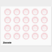 Roze Gingham Coquette Strik Doop Envelope Zegel (Vel)