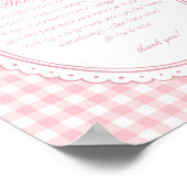Roze Gingham Coquette Strik Luier Gedachten Baby Poster (Hoek)