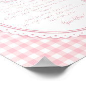 Roze Gingham Coquette Strik Niet Zeggen Baby Spel Poster (Hoek)