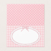 Roze Gingham Coquette Strik Plaatskaart Tafel Deco Kaart (Buitenkant ongevouwen)