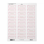 Roze Gingham Coquette Strik Retouradres Etiket (Full Sheet)