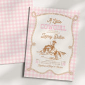 Roze Gingham Cowgirl Baby Shower Uitnodiging