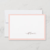 Roze Gingham dankkaart voor bruidsfeest Bedankkaart (Achterkant)