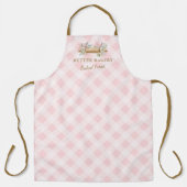 Roze Gingham Deegroller Bakkerij Schort (Voorkant)