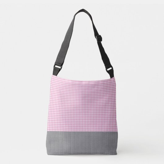 Roze Gingham_Deep Grey-Tas-Bag's-Multi-Sz Crossbody Tas (Voorkant)