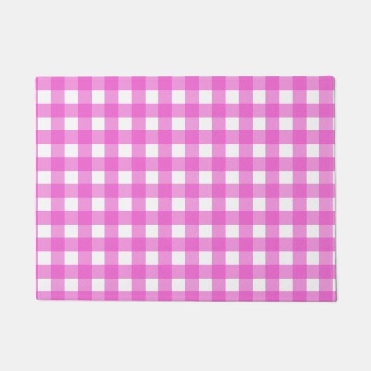 Roze gingham deurmat (Voorkant)