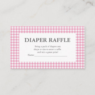 roze gingham diaper raffinage informatiekaartje